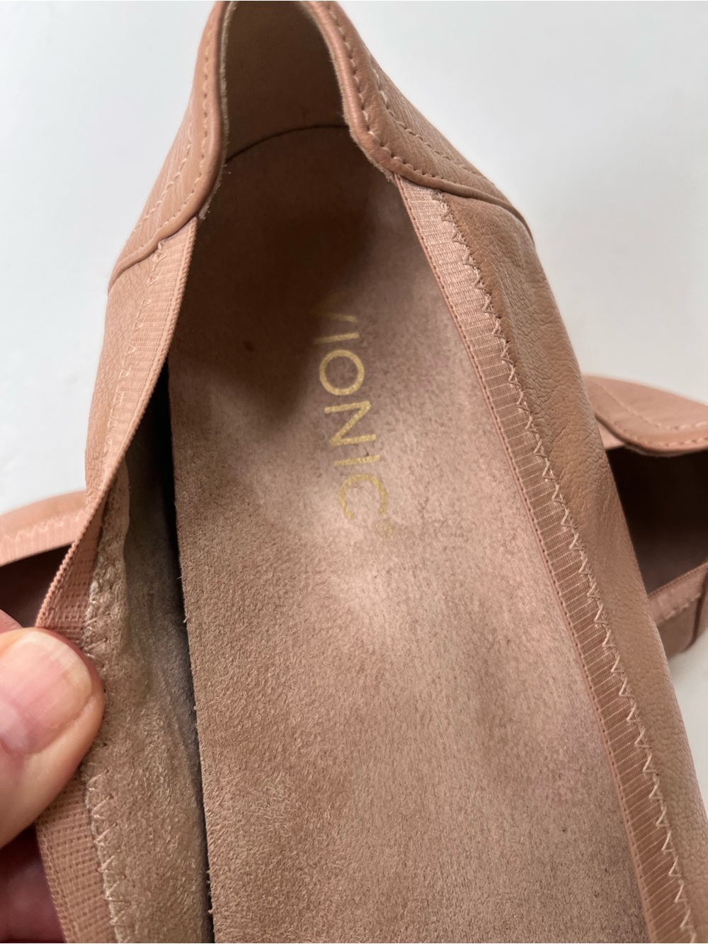 Vionic Women's Leather Ballet Flats in Neutral Tan Tone - Picture 2 of 9